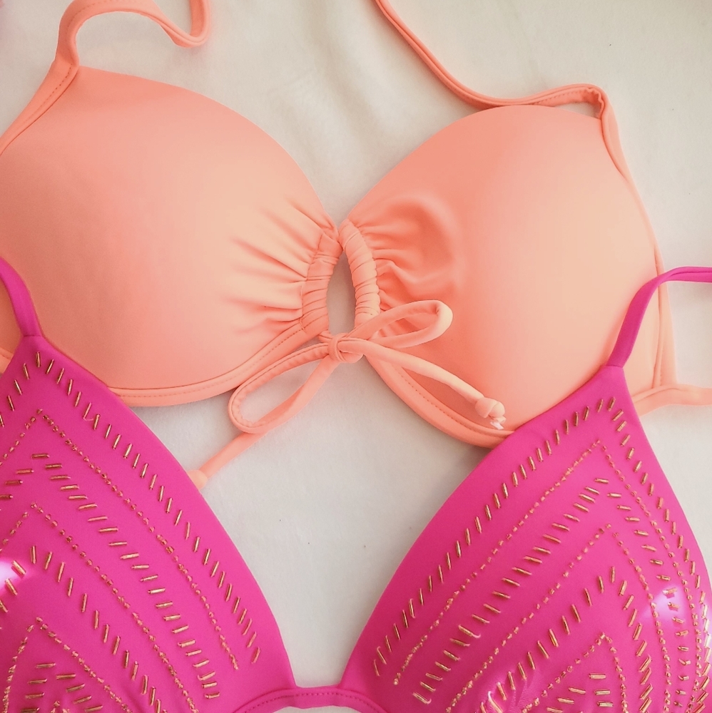 New! 2fer MUDD String Bikini Tops  Size Large Supercute! - Picture 7 of 10